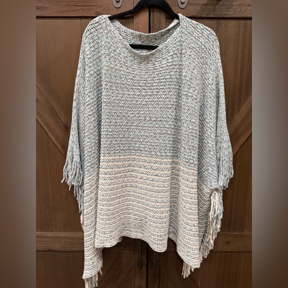 Raj Light Blue/Gray Women's Poncho‎